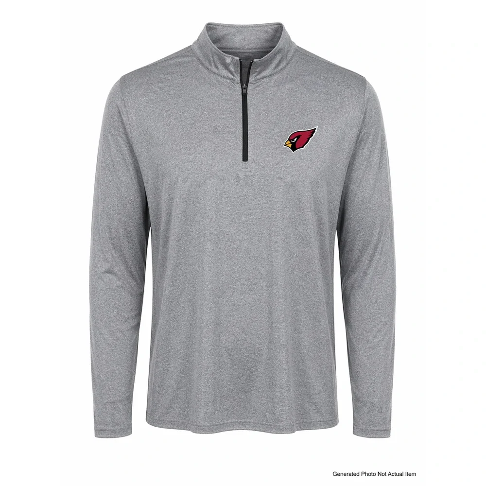 NFL Team Apparel Arizona Cardinals Gray 1/4 Zip Pullover Athletic Top Small